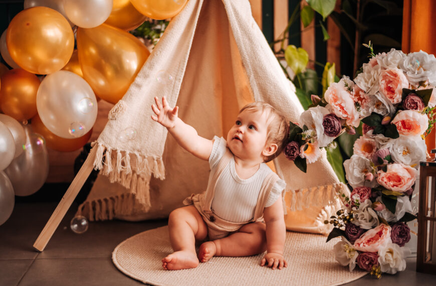 Sesja domowa Oli z okazji roczku